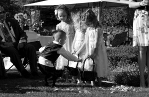 Ring Bearer and Flower Girls Fraternizing